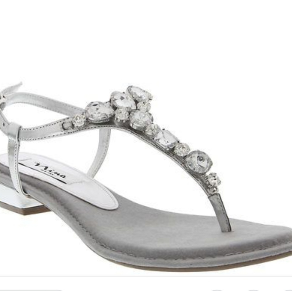 Nina Silver Jeweled Sandal